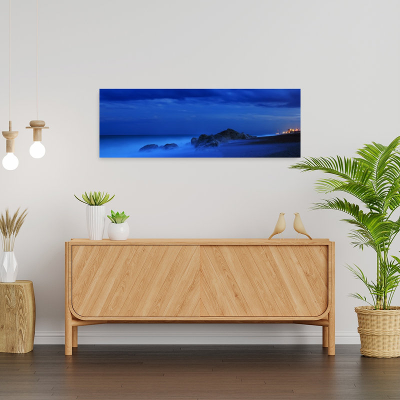 Art mural côtier éthéré bleu pacifique, H 36 po x l 12 po