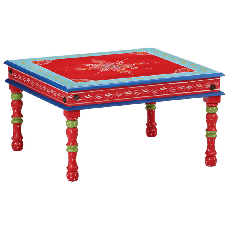 Blayden Solid Wood Four Leg Coffee Table, Red