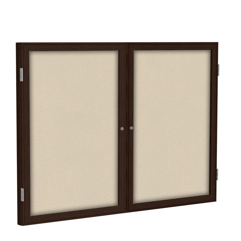 Babillard à 2 portes Gand, H 4 po x l 5 po, Noyer, Beige