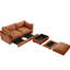 2 places avec repose-pieds et tiroirs de rangement escamotables, accoudoirs recouverts de chenille orange, structure épurée, bordures de coussin décoratives passepoilées, matériau de la peau, disponible en différentes tailles de siège-1819292379