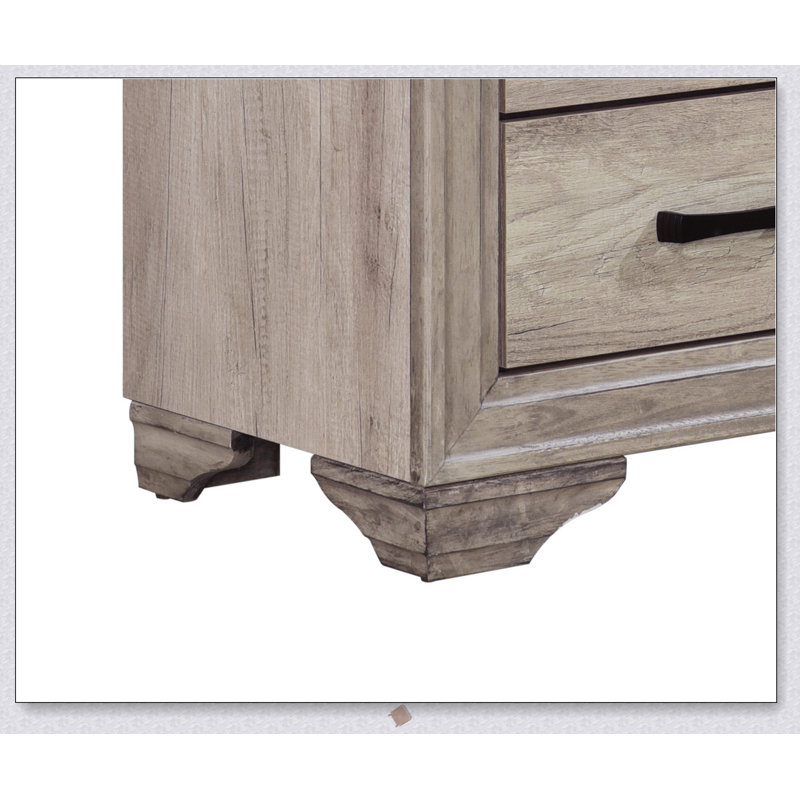 Table de chevet contemporaine en bois massif avec tiroir, finition pour rangement et décoration de chambre à coucher moderne