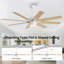 Ventilateur de plafond d'intérieur 64 pi à 8 pales avec pales et contreplaqué standard avec télécommande intégrée à DEL 64 po-2057550331-2057550333