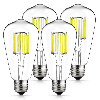 10 Watt (100 Watt Equivalent), ST64 LED, Non-Dimmable Light Bulb, Warm White (4000K) E26/Medium (Standard) Base