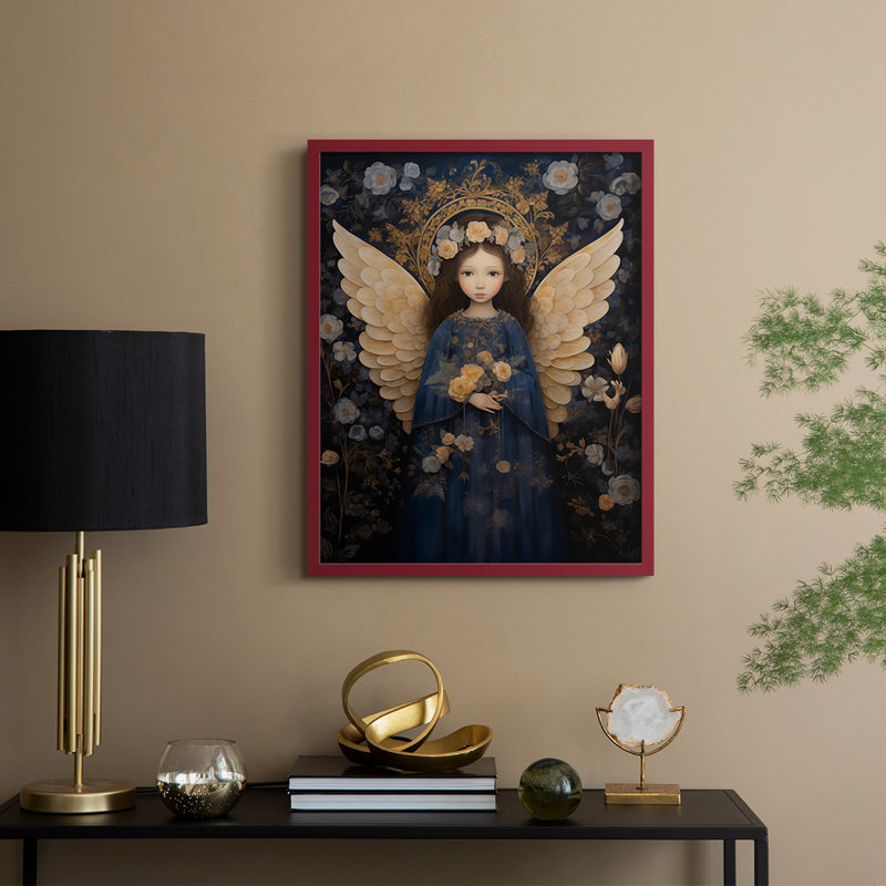 «Religious Series CECXCVI», reproduction d'art encadrée - bois massif, H 21 po x l 17 po, Rouge