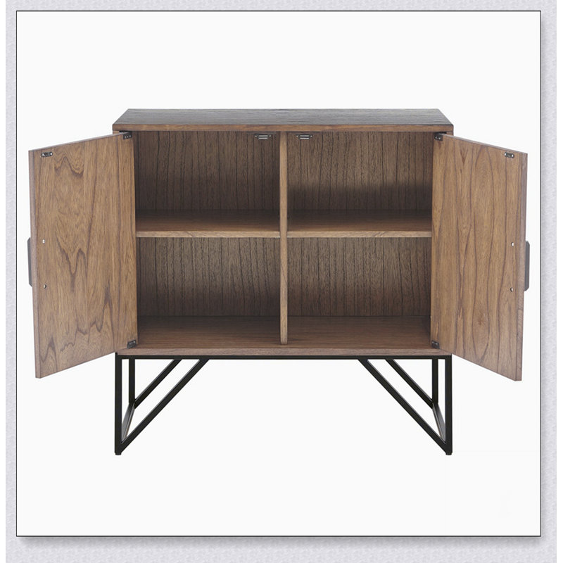 Armoire d'appoint en bois, base en métal