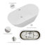 Baignoire de trempage autoportante en acrylique 59 "avec bonde escamotable blanche avec trou de trop-plein Baignoire ergonomique de luxe 59"