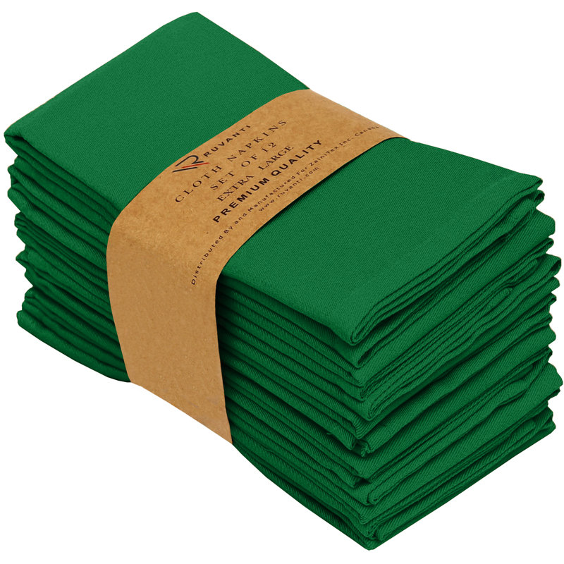 Poly Cotton Enrich Twill Cloth Napkins, Dark Green