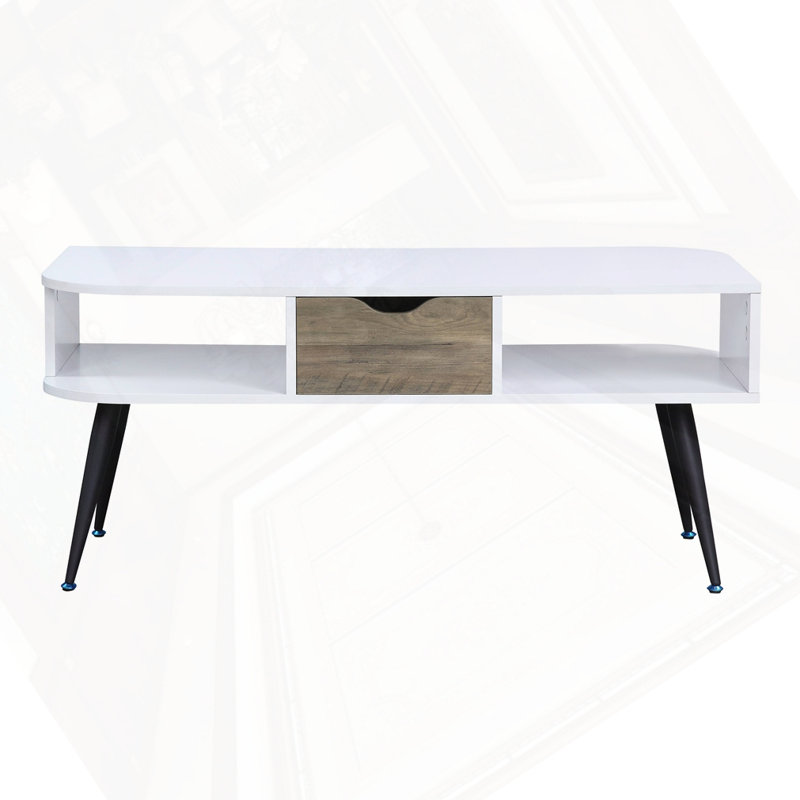 White & Black Finish Coffee Table