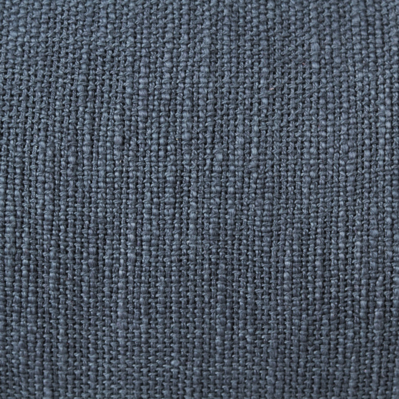 Housse de coussin en coton uni à franges, Bleu / Noir, Polyester/ bourre en polyester