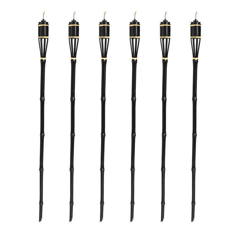 114cm Bamboo Tiki Torch, Black