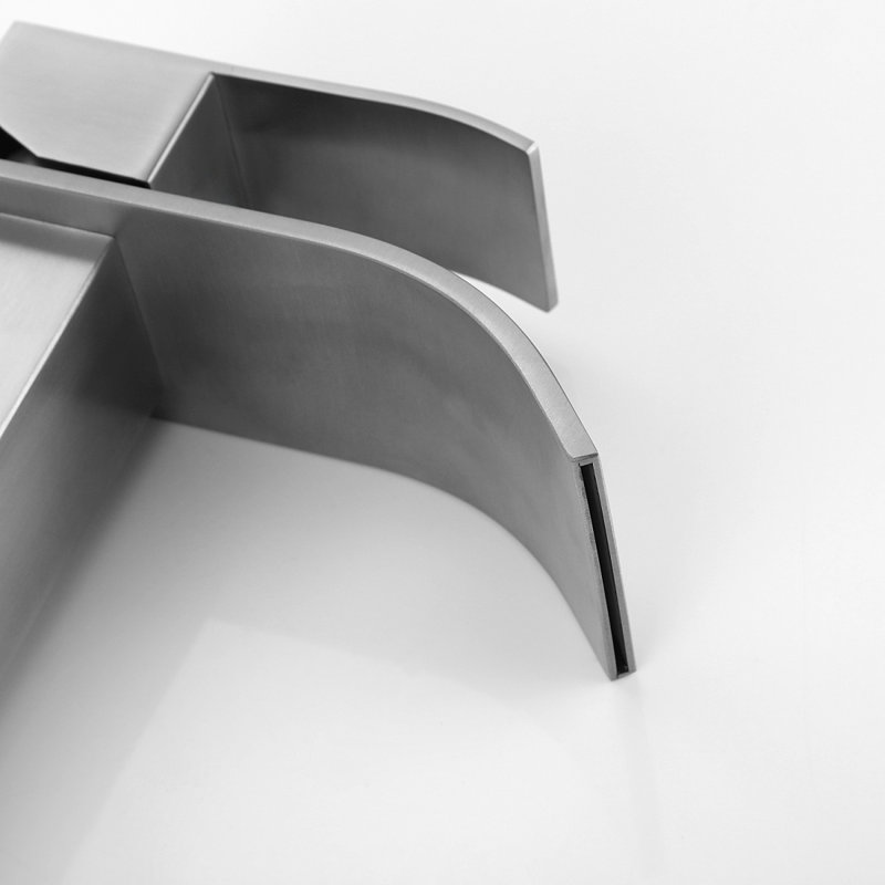 Waterfall Spout Bathroom Faucet,Single Handle Bathroom Vanity Sink Faucet, Brushed Nickel