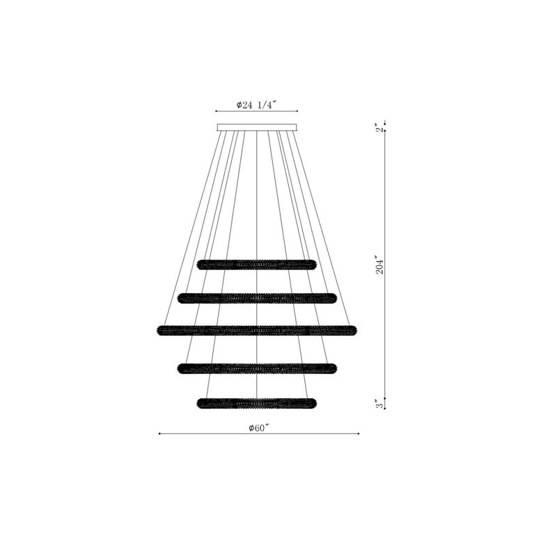 Sassi 1 light Chandelier in Chrome