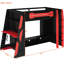 Lit mezzanine simple en bois rouge pour travailler, avec plusieurs tablettes de rangement, une hauteur de 65 po avec un bureau intégré, un éclairage d'ambiance, sous l'espace, une largeur de 40,8 po