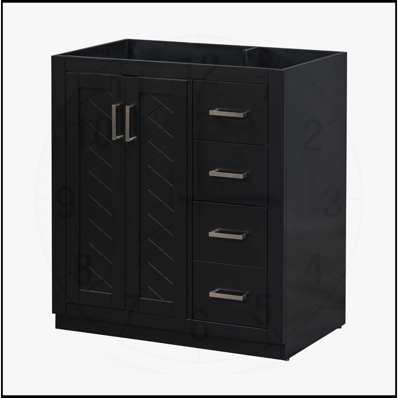 30'' Bathroom Vanity without Sink, Black
