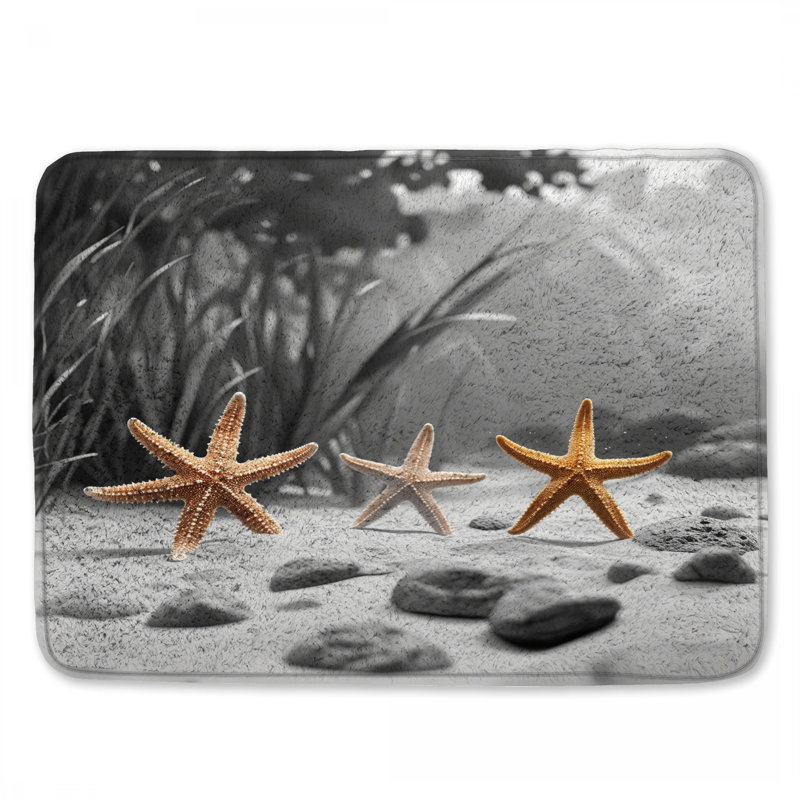 Tapis de bain Starfish On Beach, L 34 po x L 21 po