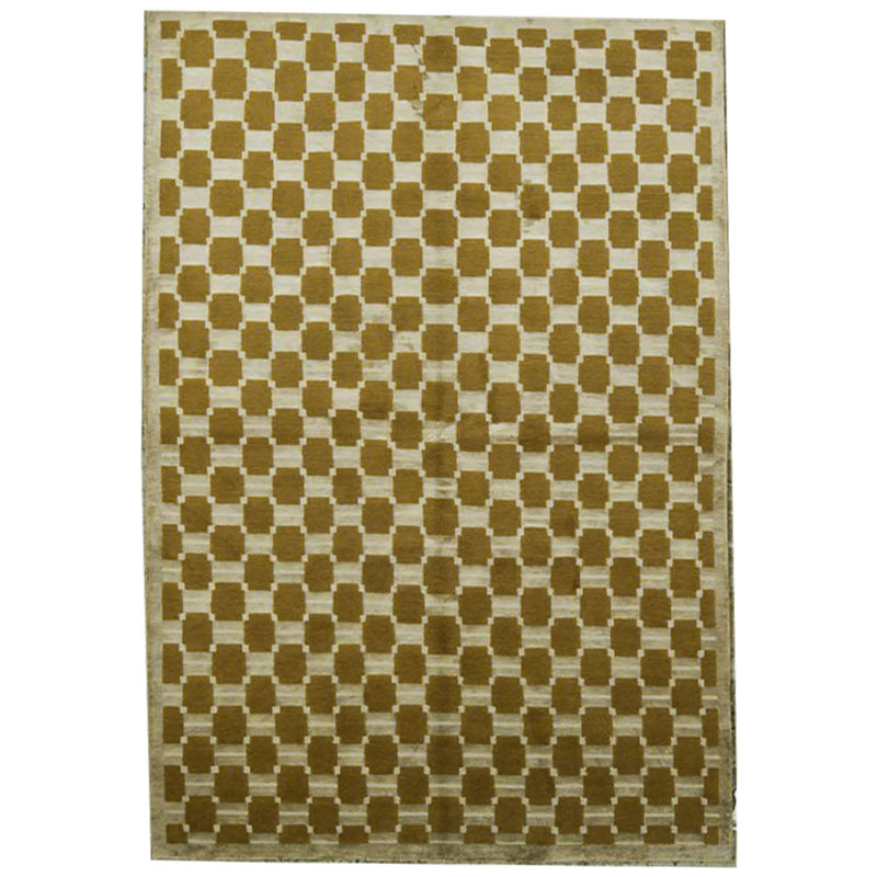 Tapis brun de haute qualité noué à la main