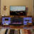 70" Fireplace TV Stand With Remote Control 23" Electric Fireplace Heater,  LED Lighting, Timer, Over Heat Protection-1987966879