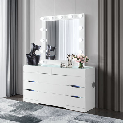 Ensemble coiffeuse et tabouret Ella