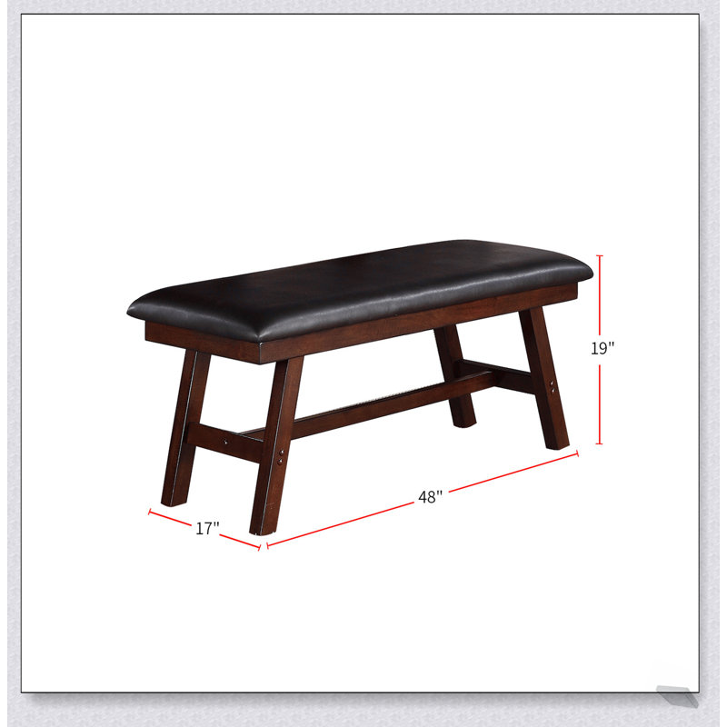 Banc de salle à manger élégant en similicuir noir avec siège rembourré pour un confort et un design moderne