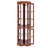 Walnut Corner Curio Cabinet With 5 Shelves And Dimmable Lighting 5-Shelf Lighting, Walnut Finish Top-1411419536