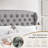 Fabric Upholstered Bed,Tufted Headboard Adjustable Height Bed Frame-2004121574-2004121582