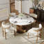 Table de salle à manger moderne en pierre frittée moderne avec base piédestal, pré-assemblé-429758112-429758119