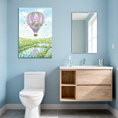 Paysage, nature, montgolfière, paysage, ciel, paysage, jardin, papillons