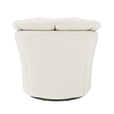 Fauteuil demi-tonneau pivotant rembourré Lakitia Rowena 