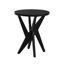 Table de bout ronde en bois à pieds croisés avec plateau lisse et base robuste à quatre pieds Jahey-855051748-858368194