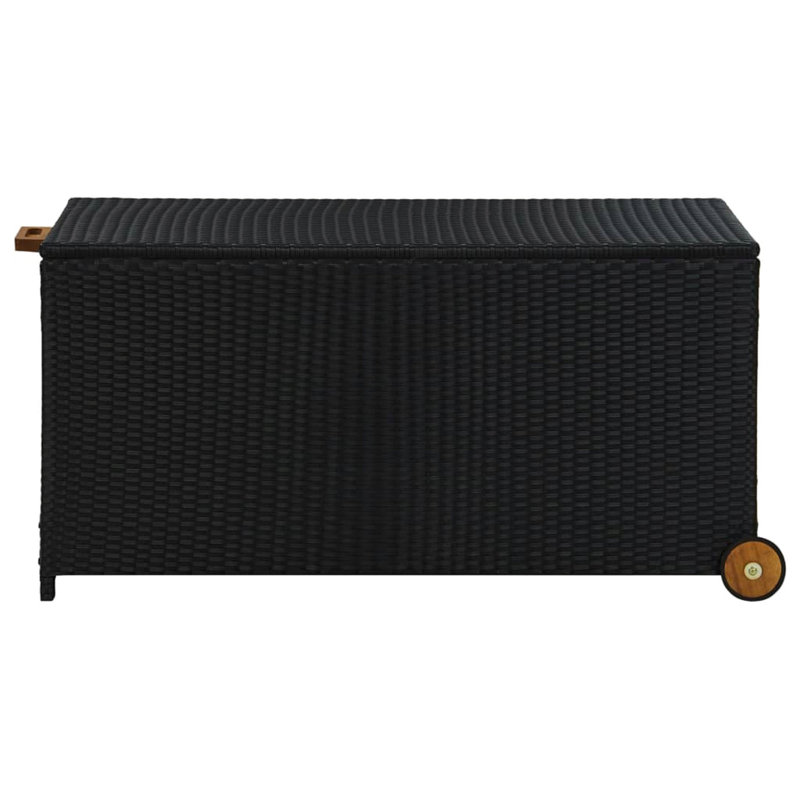 WFX Utility 120cm W 50L Water Resistant Wicker Deck Box with Wheels, Black