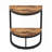 Slim Half Moon 2-Tier End Table - Rustic Brown, Semi-Circle Design, Space-Saving