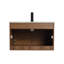 Meuble-lavabo mural 30 po avec lavabo en céramique | Armoire flottante, portes à fermeture en douceur et contreplaqué résistant à l'eau - Noyer brun