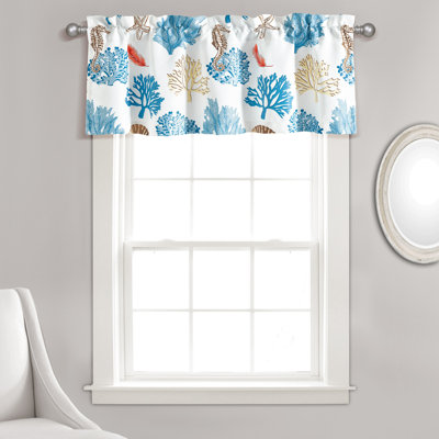 Lush Decor Coastal Reef Feather Single Window Valance