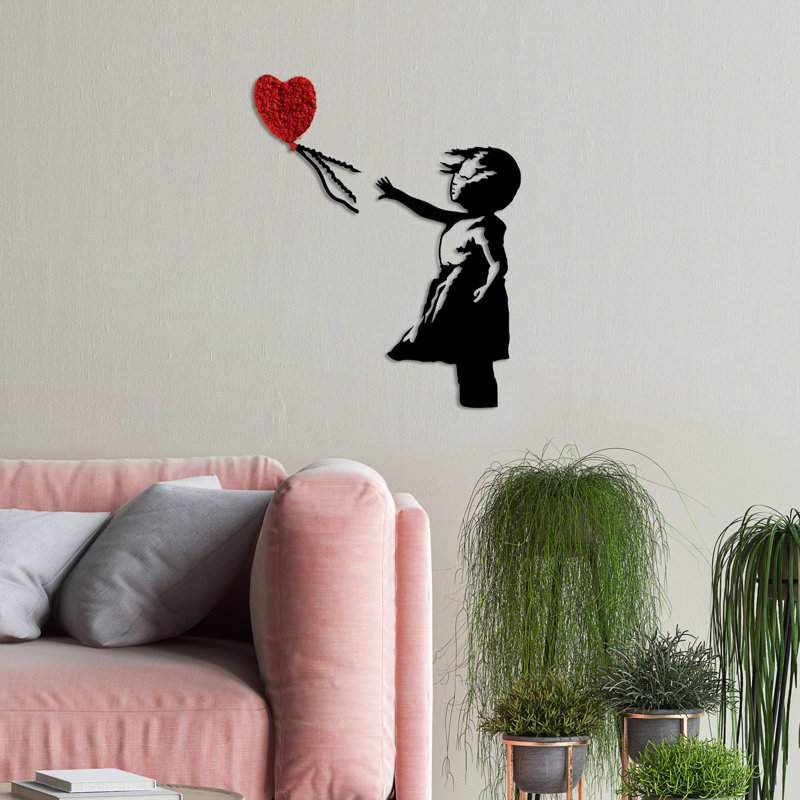 Handmade Decorative Metal Wall Accessory, Red & Black, 41.3 x 33.5 inches | 100% Metal Construction, Thickness: 0.06 inches | Unique Art Piece for Home Decor, Easy Wall Mount with Back Hanging Piece