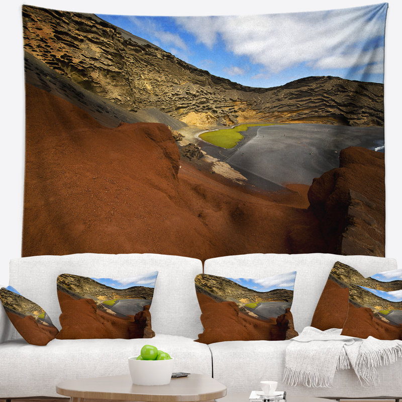Tapisserie de mer musc étang de mer en el golfo lanzarote, H 68 po x l 80 po