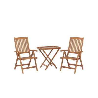 Galilea 2 - Person Acacia Wood Patio Dining Set with Rectangular Table , Cushions Included