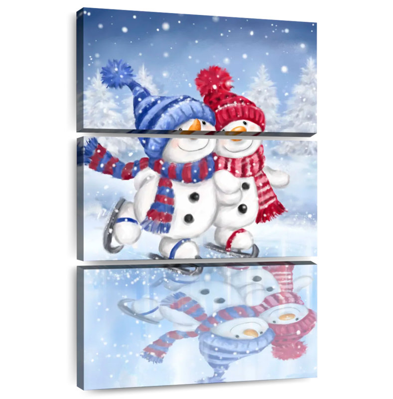 Lelend, bonhomme de neige, patinage en couple, H 38 po x l 24 po