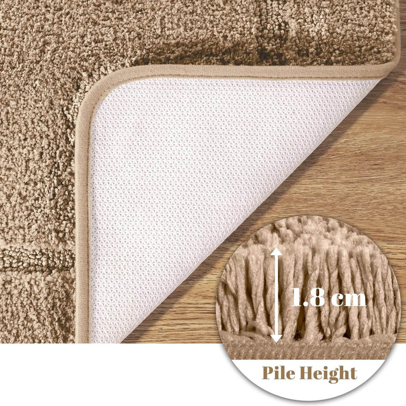 2 Piece set Rectangle Bath Mat, Camel