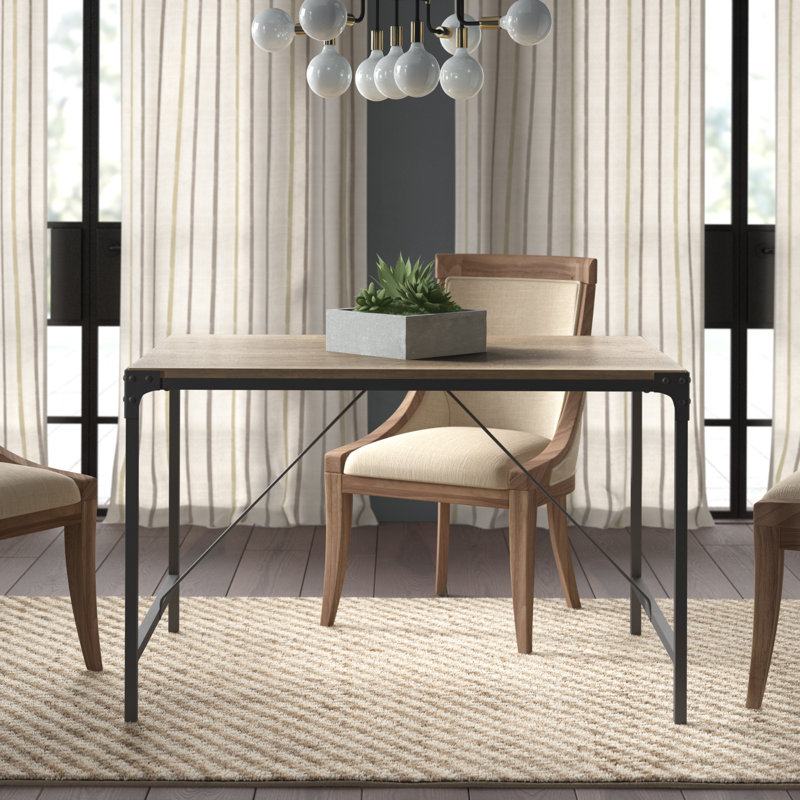 Metal Base Dining Table, Driftwood