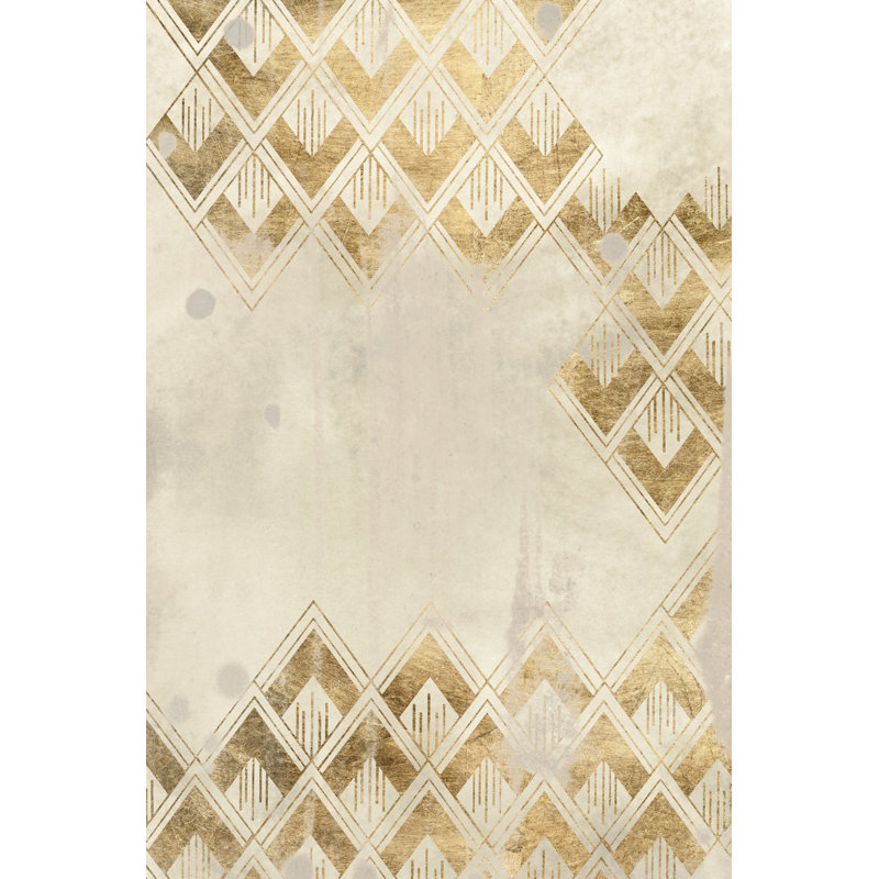 Deco Pattern In Cream III by June Erica Vess - Wrapped Canvas Print, 46cm H x 30cm W