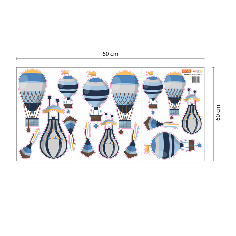 Non-Wall Damaging Wall Decal, Blue