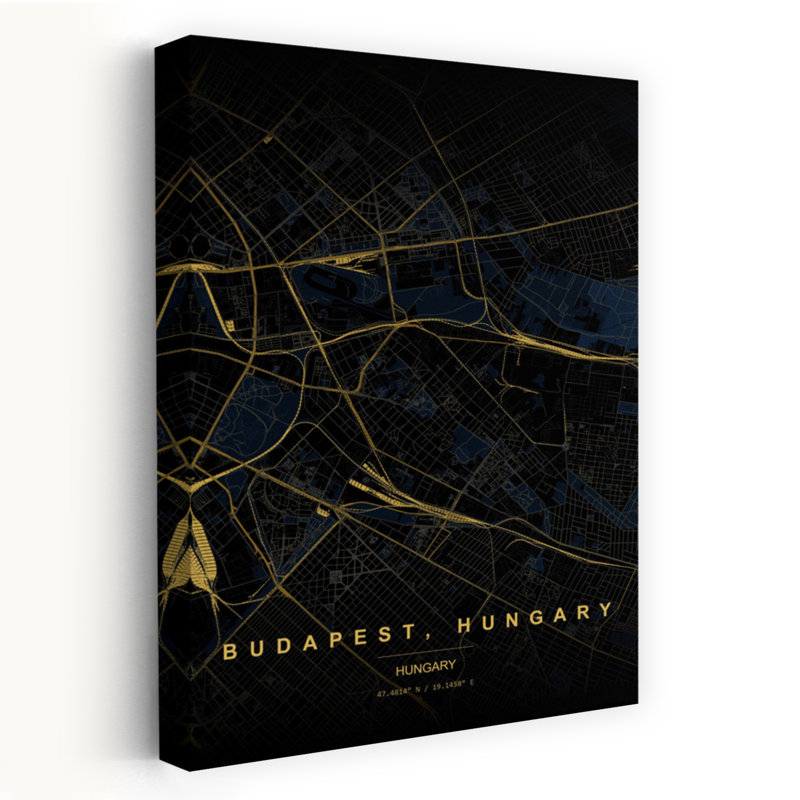 Budapest Contemporary City Wall Art Print, 48" H x 32" W