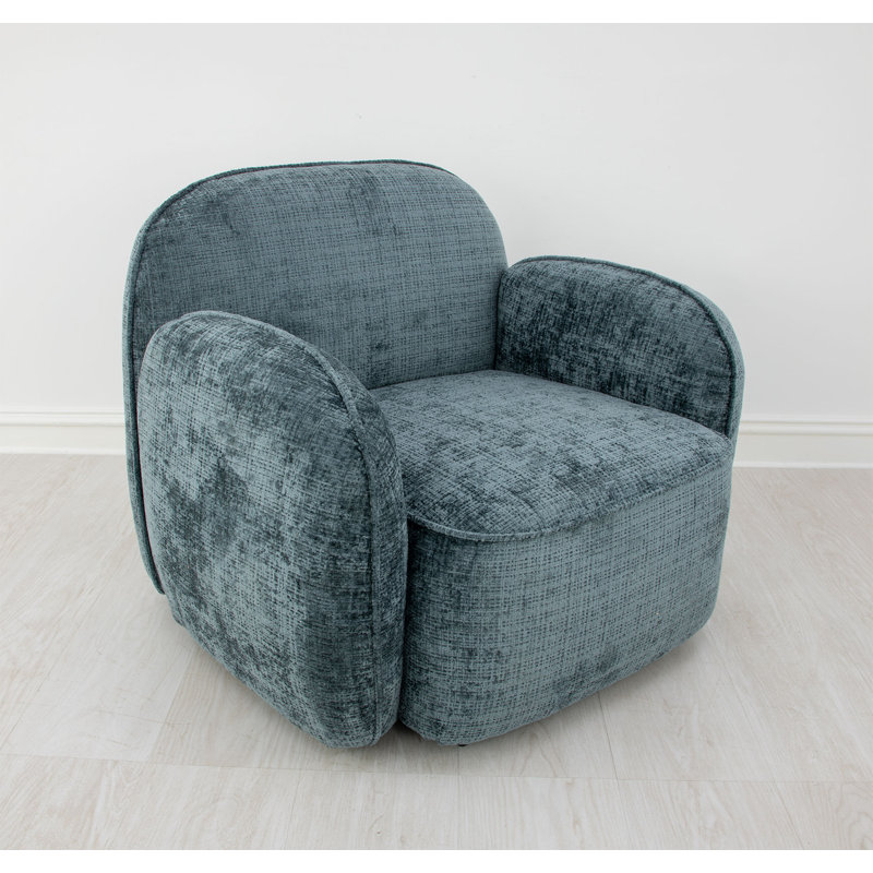 Dallas Swivel Chair, Aegean Blue Green Velvet