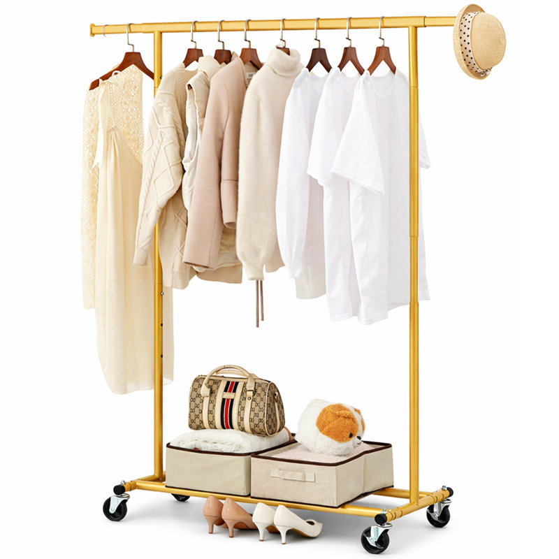 Clothes Rail Adjustable Height & Width, Gold