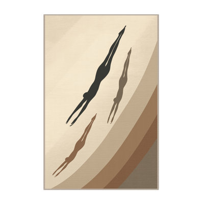 Machine Washable Auburndale Paralympic Swimming Minimalist Rug in Beige – Beige Binding