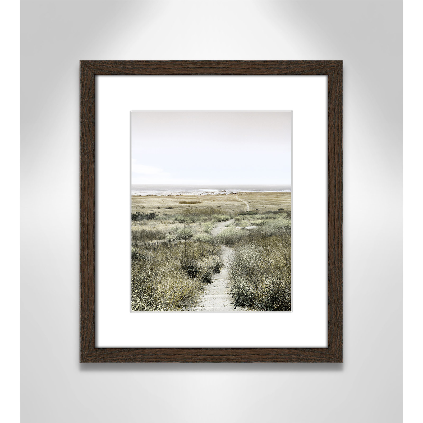 Toscani "Footpath to Paradise" Print, 13 W x 15 H x 0.75 D, Walnut Wood Grain