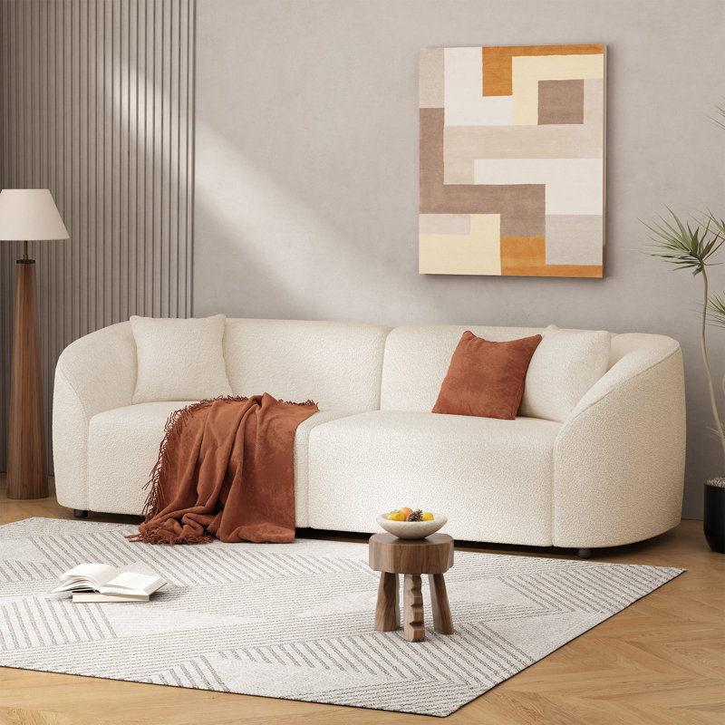 Canapé incurvé 87 po 87 po, Beige