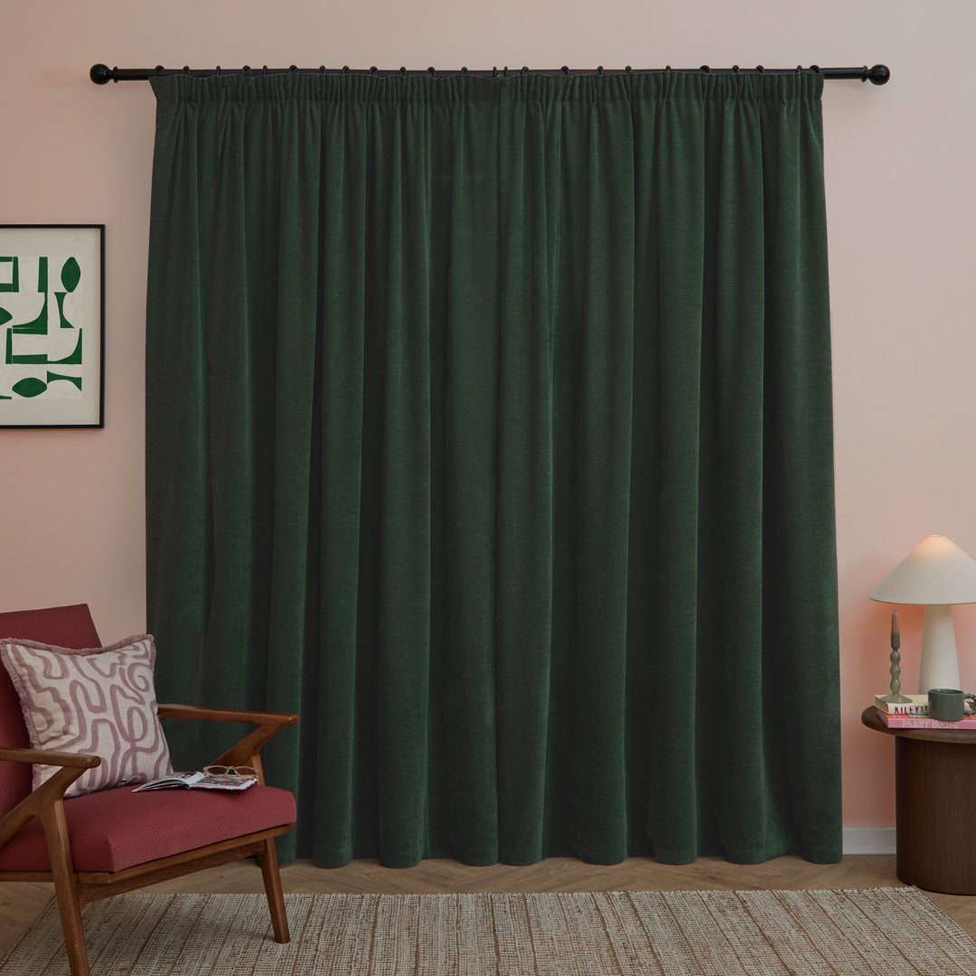 Soft Chenille Blackout Curtain Panel Pair