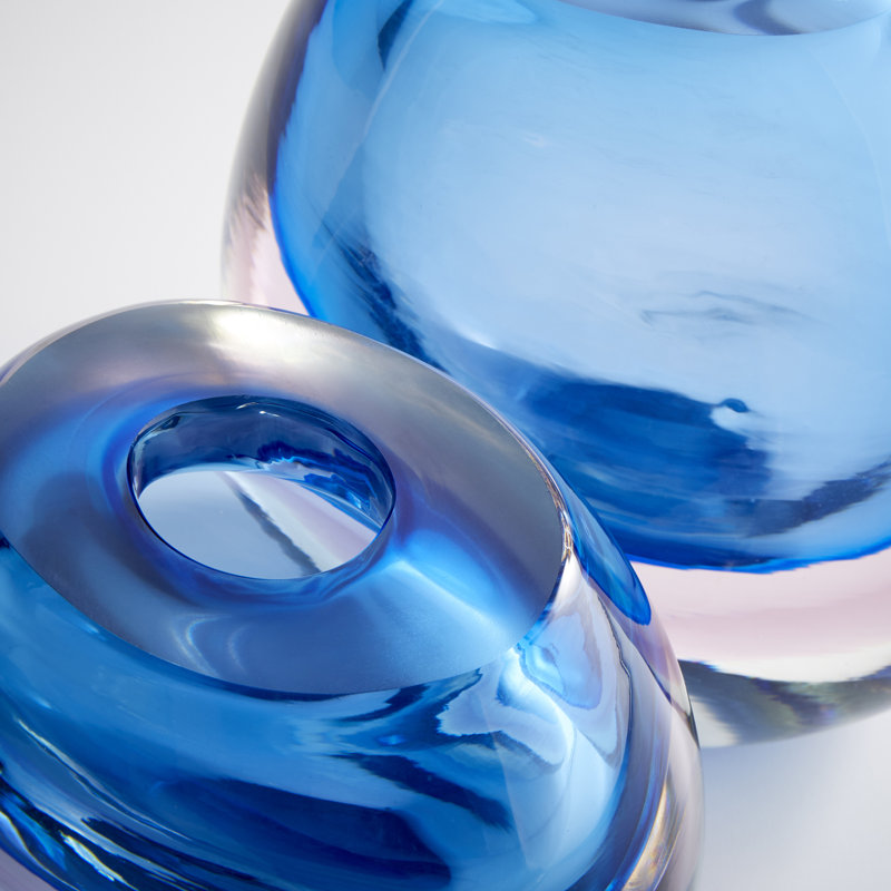 Oxblend Glass Table Vase, 7" H x 6.75" W x 6.75" D