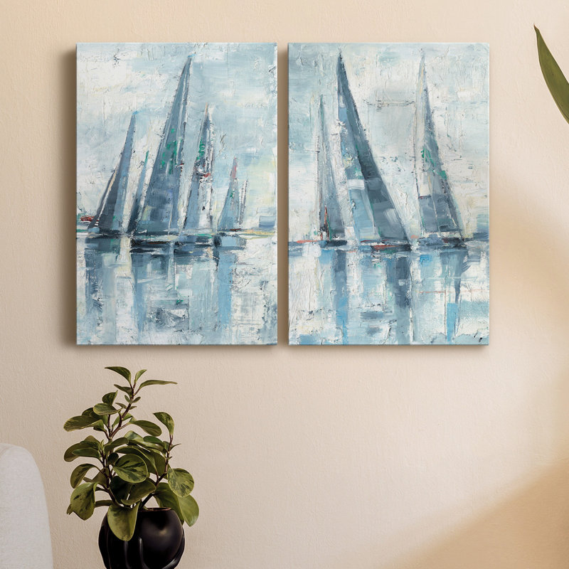 Regatta I, toile tendue avec châssis de qualité supérieure - prête à être accrochée, H 12 po x l 16 po x P 1 po